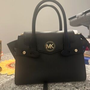 Michael Kors Black and Gold Hardware Shoulder Bag